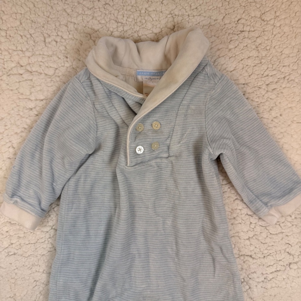 Janie and Jack Baby Boy Striped Knit One Piece 3-6M - Picture 2 of 5